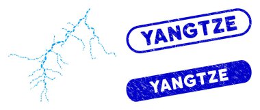 Sıkıntılı Yangtze Mühürlü Elips Kolajı Nehri