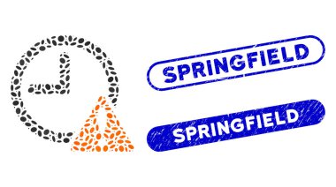 Grunge Springfield Pulları ile Elips Kolajı Zaman Uyarısı