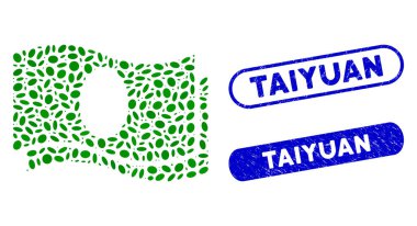 Oval Mosaic Banknotes with Textured Taiyuan Stamps