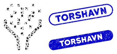 Ellipse Collage Data Processing Funnel with Scratched Torshavn Seals