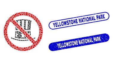 Ellipse Mosaic No American Hat with Distress Yellowstone National Park Seals