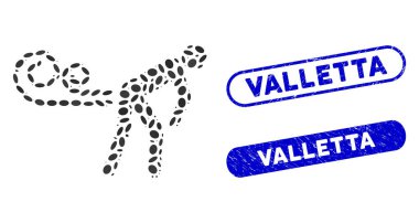 Dotted Collage Farting Wind with Grunge Valletta Seals