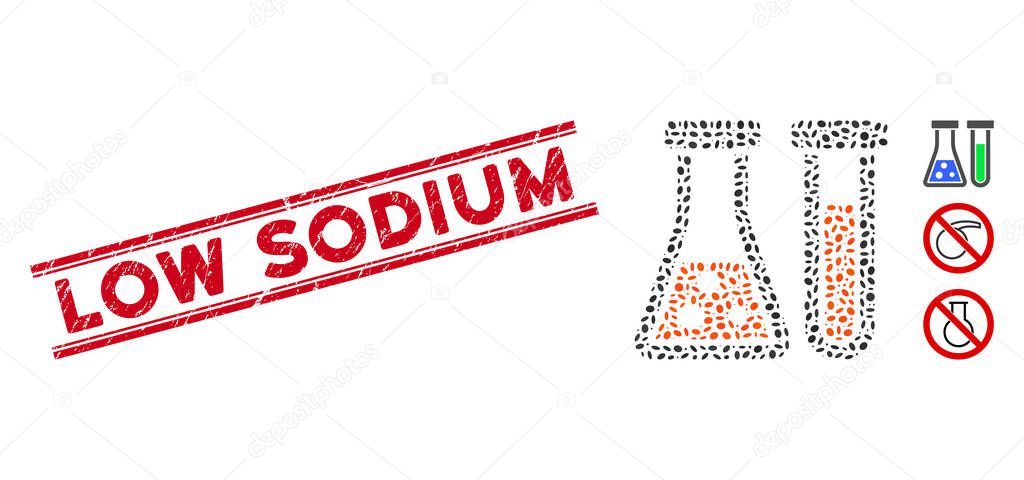 Textured Low Sodium Line Stamp and Collage Chemistry Icon