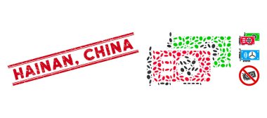 Textured Hainan, China Line Seal and Collage Video Graphics GPU Cards Icon