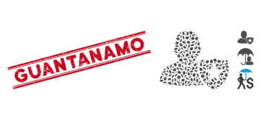 Textured Guantanamo Line Seal and Collage User Protection Shield Icon