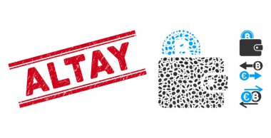 Textured Altay Line Seal with Mosaic Bitcoin Billfold Icon