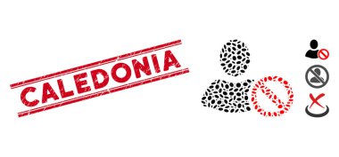 Grunge Caledonia Line Seal and Collage Forbidden Icon