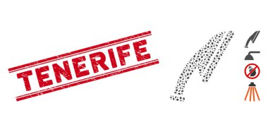 Tehlike Tenerife Hattı Damga ve Kolaj Duş Başlığı Simgesi