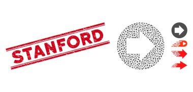 Kolaj Sağ Ok Simgesi ile Stanford Satır Damgası Tehlike