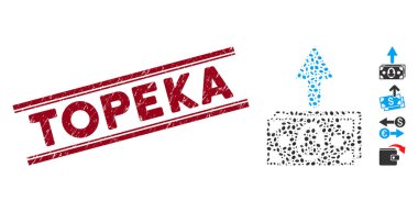 Çizilmiş Topeka Satır Mühürleme ve Kolaj Harcama Banknotları Simgesi