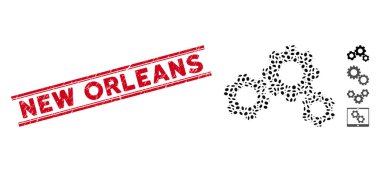 Kolaj Dişlileri Simgesi ile New Orleans Hattı Mührü