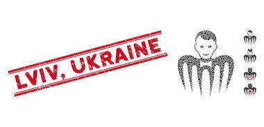 Desenli Lviv, Ukrayna Hat Mührü ve Krupiye Krupiyesi Canavar Simgesi