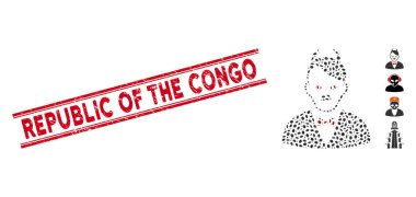 Kongo Hat Mührü ve Kolajı 'nın Tehlike Cumhuriyeti Hitler Şeytanı Simgesi