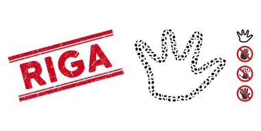 Çizilmiş Riga Hattı Mühürleme ve Kolaj Olumsuz Hareketi Simgesi