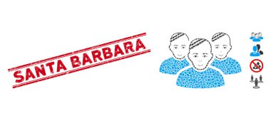 Textured Santa Barbara Line Stamp and Collage Patient Group Icon