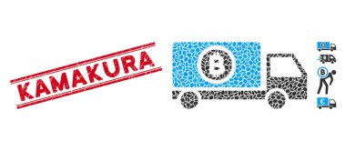 Kolaj Bitcoin Teslimat Aracı Simgesi ile Kamakura Hattı Mührü