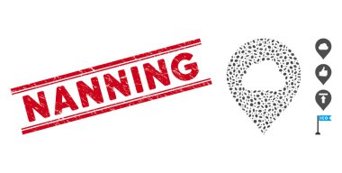 Kolaj Bulut İşaretleyici Simgesi ile Nanning Satır Mührü