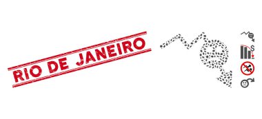 Rio De Janeiro Hat Mührü Mozaik Negatif Gülme eğilimi Simgesi