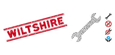 Grunge Wiltshire Hattı Kolaj Anahtarı Simgesi ile Mühürle