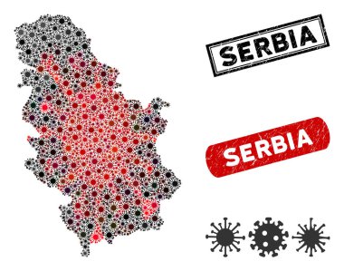 Coronavirus Mozaik Sırbistan Tehlike Mühürlü Haritası