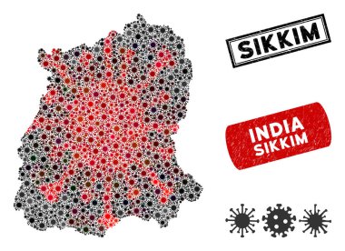 Coronavirus Mozaik Sikkim Devlet Haritası