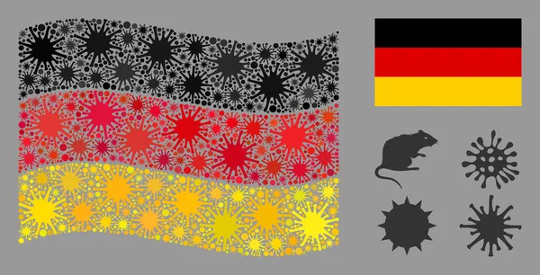 Coronavirus Mosaic Németország zászló — Stock Vector