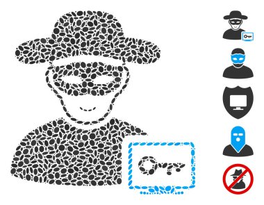 Oval Mosaic Computer Hacker