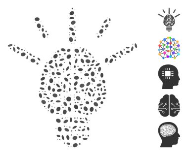 Ellipse Mosaic Brain Idea Bulb