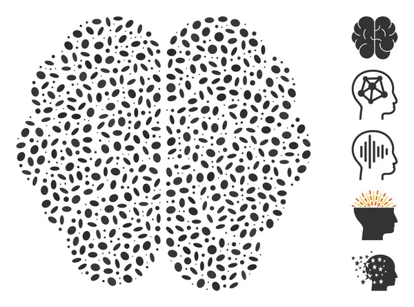 Cerveau mosaïque pointillé — Image vectorielle