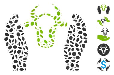 Oval Mozaik İnek Başı Bakım Elleri