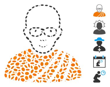 Oval Kolaj Budist Keşiş