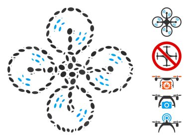 Noktalı Kolaj Uçan Quadcopter