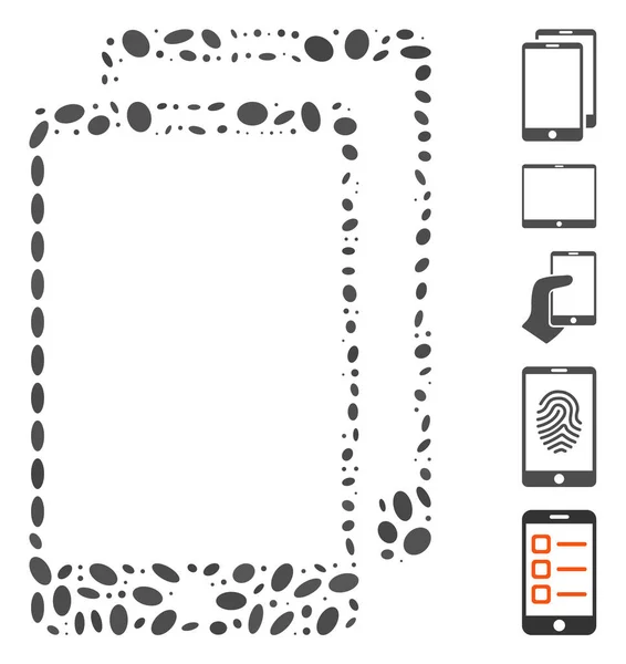 Smartphones Dot Mosaicos — Archivo Imágenes Vectoriales