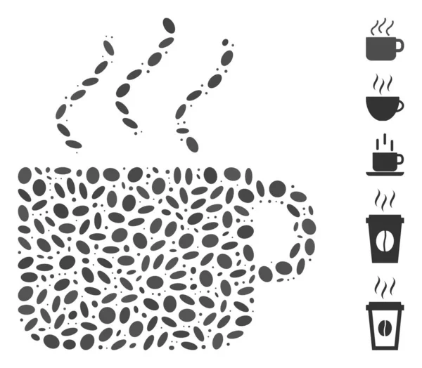 Dot Mosaic Coffee Cup — Stok Vektör