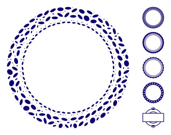 Ellipse Collage Round Rosette Seal — Διανυσματικό Αρχείο