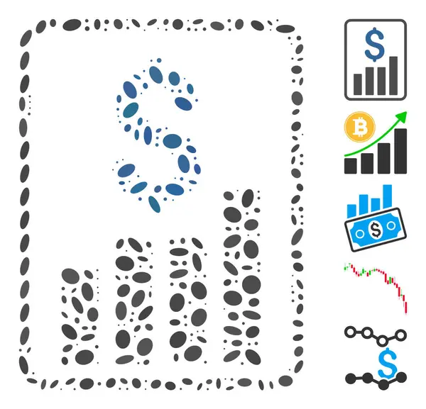Ellipse Mosaic Informe financiero — Vector de stock