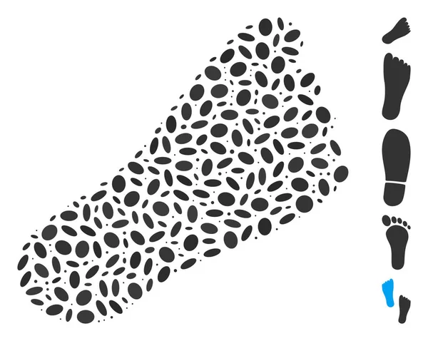 Dotted Mosaic Foot — 스톡 벡터