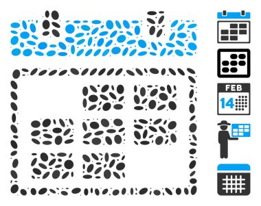Dot Mosaic Month Calendar