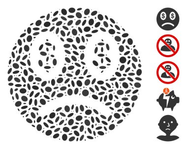 Ellipse Mosaic Sad Business Smiley
