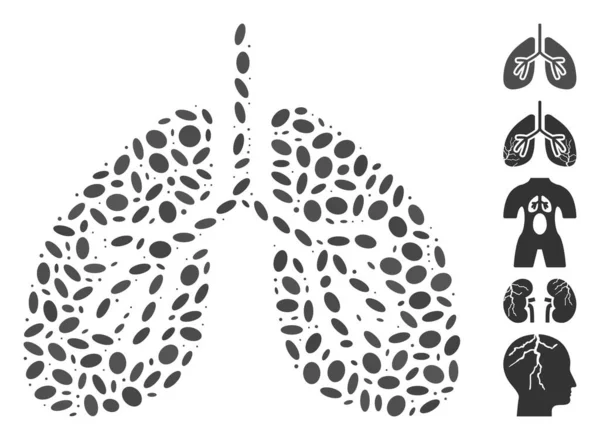 Dot Mosaïque des poumons — Image vectorielle