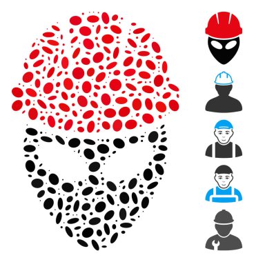 Dot Mosaic Alien Worker