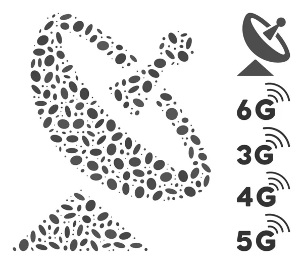 Dotted Mosaic Antenna - Stok Vektor