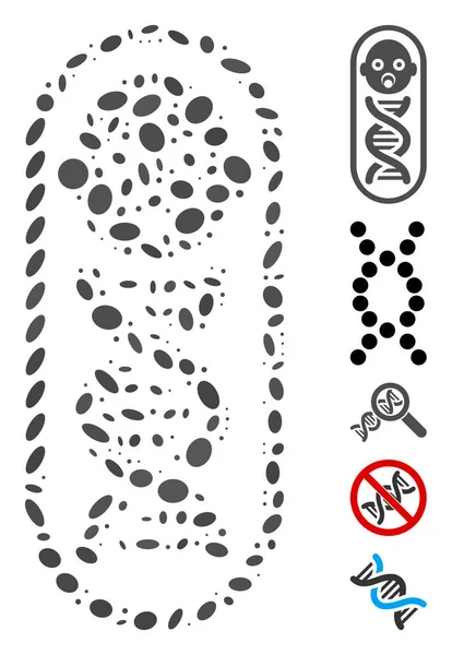 Collage Oval Genoma del bebé — Archivo Imágenes Vectoriales