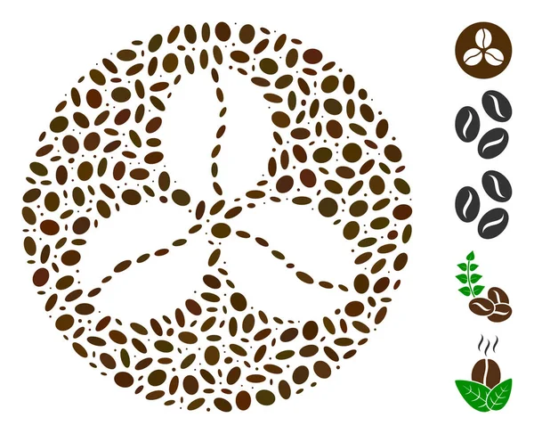 Ellipse Collage grains de café — Image vectorielle
