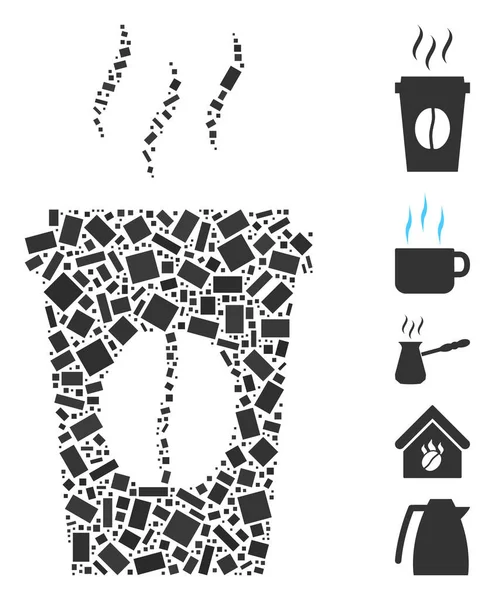 Кубок Dot Collage Paper Coffee — стоковый вектор