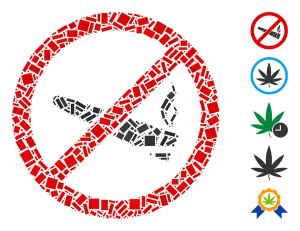 Dot Mosaic No Smoking Cannabis — Stockvektor