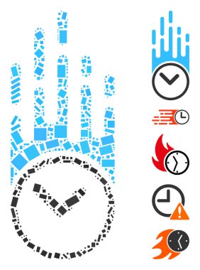 Rectangle Collage Falling Clock
