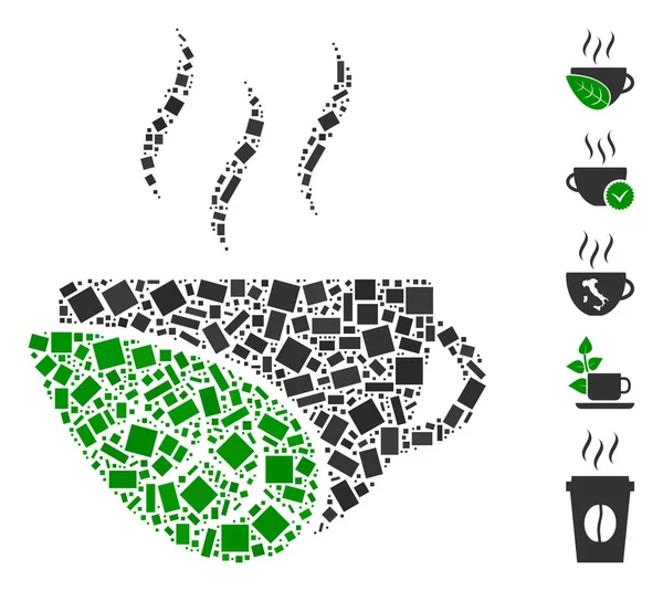 Мозаичный органический кофе — стоковый вектор