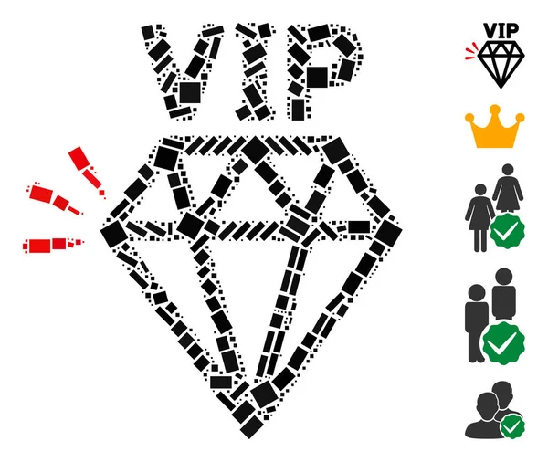 Marque VIP Dot Collage — Image vectorielle