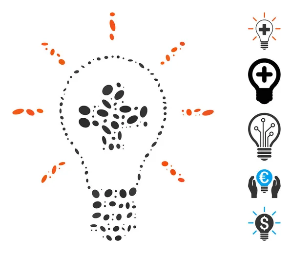 Dot Collage Creative Medicine Bulb — Vettoriale Stock